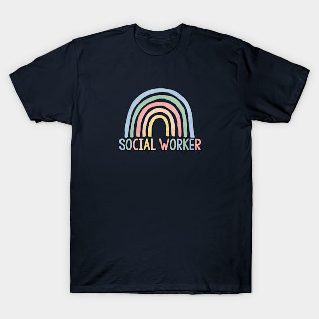 Social Worker Gift Social Worker Rainbow T-Shirt by kmcollectible